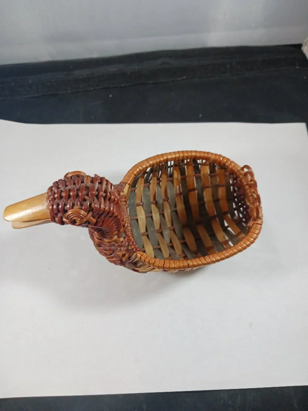 Mini Vintage Little Duck Wicker Ring Storage